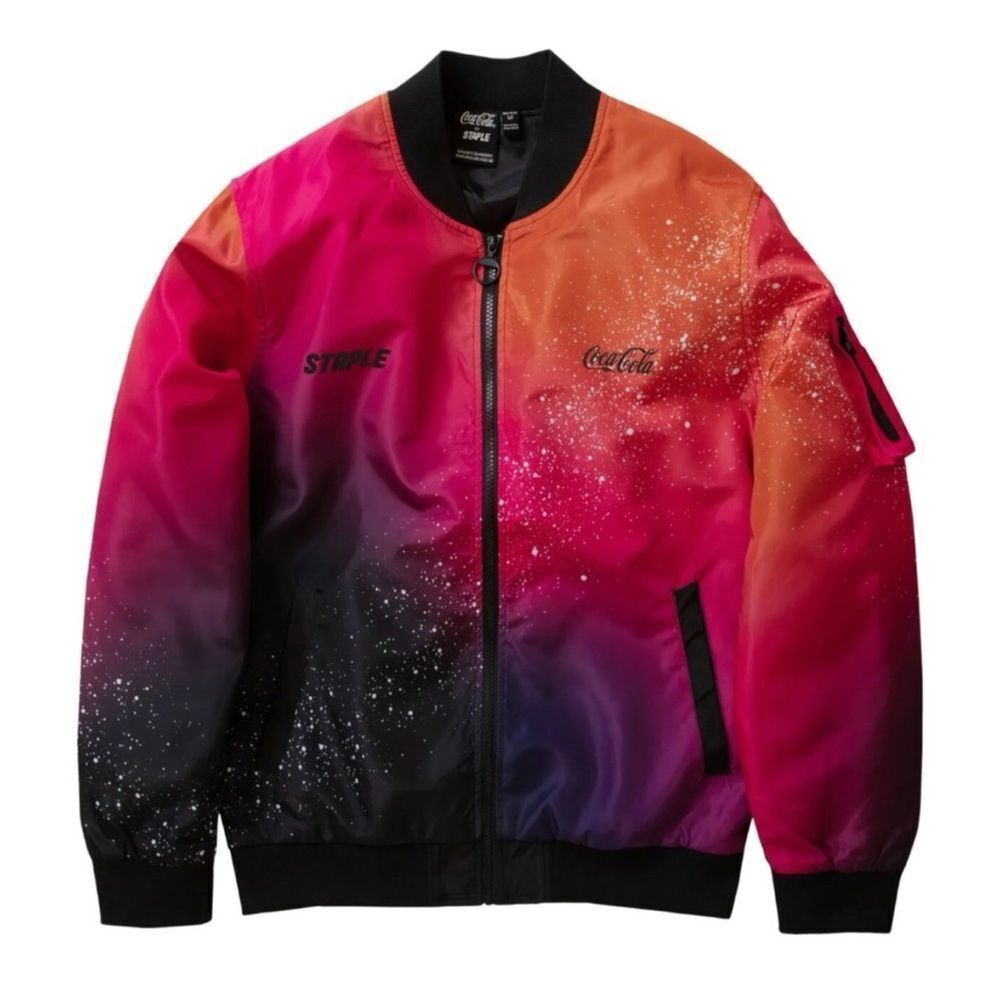 Coca Cola Creations X Staple Starlight Bomber Jacket  Limited Edition Space Sz L